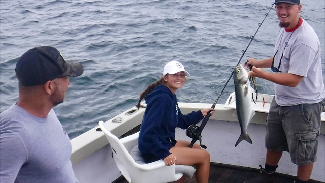 Another happy angler with a nice bluefish